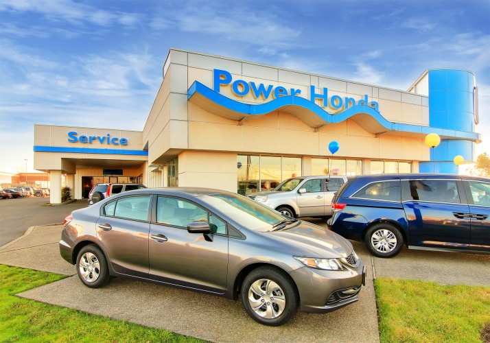 Power Honda business exterior with cars displayed in front