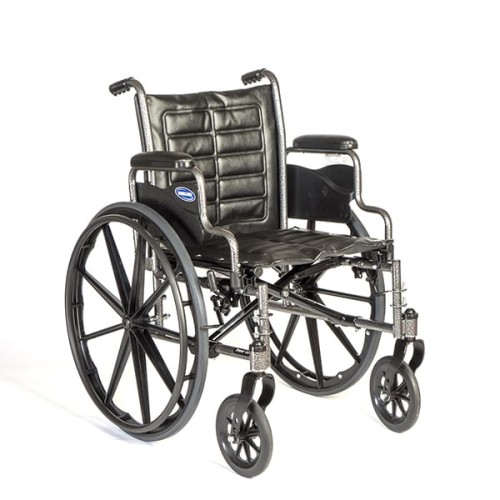 Black wheelchair with brake locks
