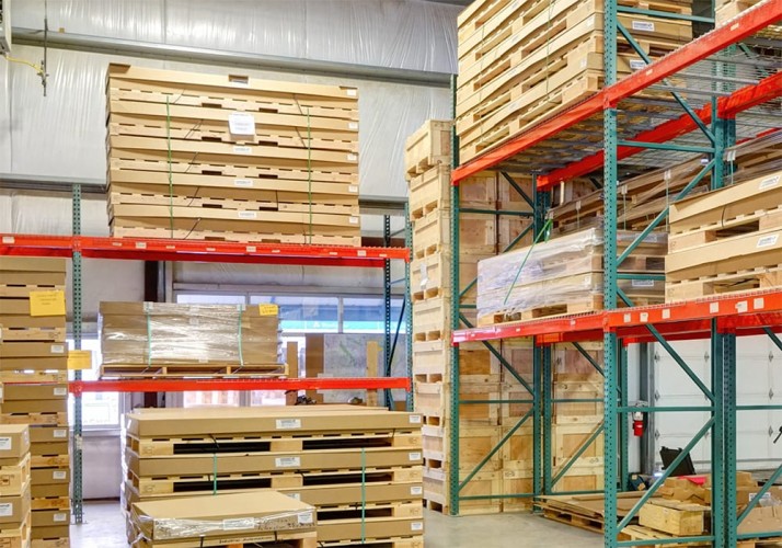 Ecorrcrate's warehouse with stacks of crates
