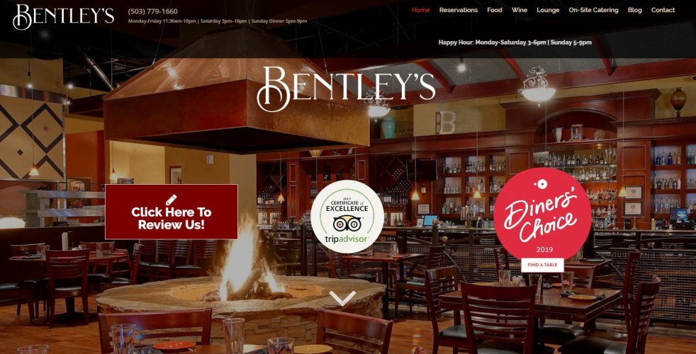 Bentley's Lounge Bar Interior photo used on Bentley's website