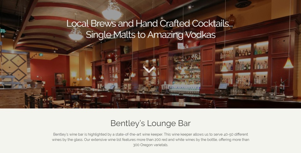 Bentley's Lounge Bar Interior photo used on Bentley's website