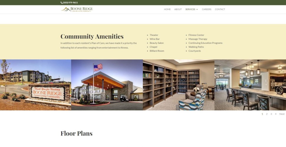 Gregory Dean's Interior and Exterior photos used on the Boone Ridge Senior Living Community website